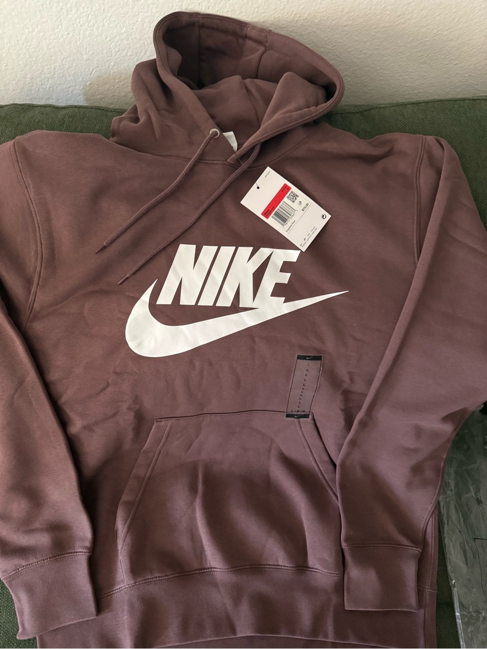 Nike Brown Hoodie with White Swoosh Logo